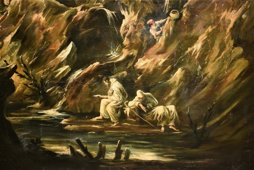 Louis XIV - Paysage fantastique - attribué à Alessandro Magnasco - (1667 - 1749)